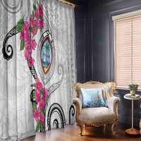 Guam Chamorro Window Curtain Curves Polynesian Tattoo Mix Bougainvillea