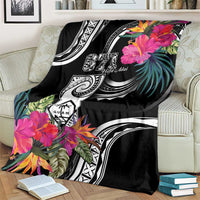 Hafa Adai Guam Blanket Polynesian Tattoo Tropical Flowers