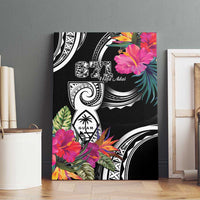 Hafa Adai Guam Canvas Wall Art Polynesian Tattoo Tropical Flowers LT05 - Polynesian Pride