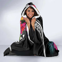 Hafa Adai Guam Hooded Blanket Polynesian Tattoo Tropical Flowers