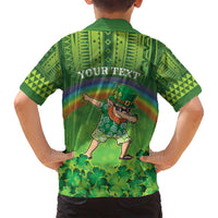 Personalised Hawaii Saint Patrick's Day Family Matching Summer Maxi Dress and Hawaiian Shirt Let's Get Fit Shaced LT05 - Polynesian Pride