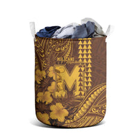 Hawaii Mililani High School Laundry Basket Tribal Tattoo With Hibiscus Flowers