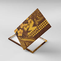 Hawaii Mililani High School Canvas Wall Art Tribal Tattoo With Hibiscus Flowers LT05 With Frame Brown - Polynesian Pride