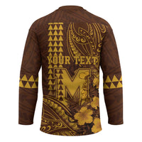 Personalised Hawaii Mililani High School Hockey Jersey Tribal Tattoo With Hibiscus Flowers LT05 - Polynesian Pride