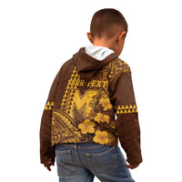 Personalised Hawaii Mililani High School Kid Hoodie Tribal Tattoo With Hibiscus Flowers