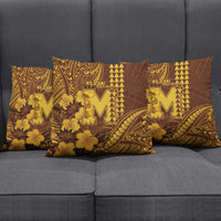 Hawaii Mililani High School Pillow Cover Tribal Tattoo With Hibiscus Flowers