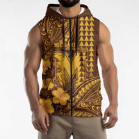 Personalised Hawaii Mililani High School Sleeveless Zip Hoodie Tribal Tattoo With Hibiscus Flowers LT05 - Polynesian Pride
