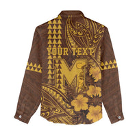 Personalised Hawaii Mililani High School Women Casual Shirt Tribal Tattoo With Hibiscus Flowers