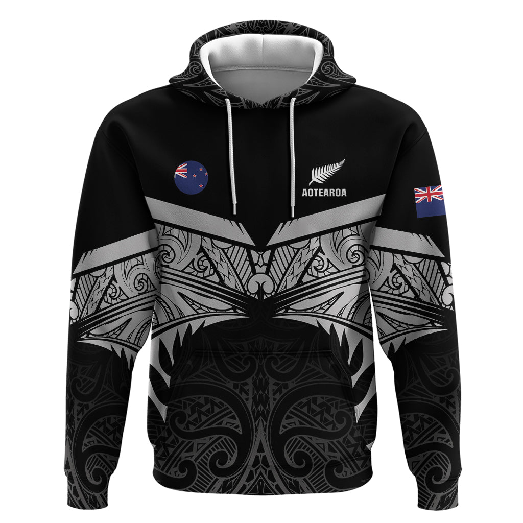 Custom New Zealand Cricket Hoodie Go Champions World Cup 2024 With Maori Pattern