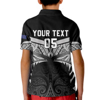 Custom New Zealand Cricket Kid Polo Shirt Go Champions World Cup 2024 With Maori Pattern