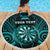 Personalised New Zealand Darts Beach Blanket Turquoise Dart Board Maori Pattern