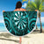 Personalised New Zealand Darts Beach Blanket Turquoise Dart Board Maori Pattern