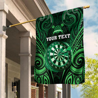 Personalised New Zealand Darts Garden Flag Green Dart Board Maori Pattern