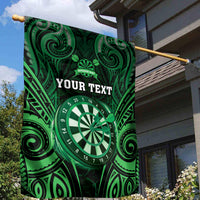 Personalised New Zealand Darts Garden Flag Green Dart Board Maori Pattern