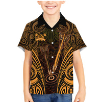 Personalised New Zealand Darts Family Matching Mermaid Dress and Hawaiian Shirt Gold Dart Board Maori Pattern