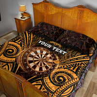 Personalised New Zealand Darts Quilt Bed Set Gold Dart Board Maori Pattern