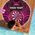 Personalised New Zealand Darts Beach Blanket Pink Dart Board Maori Pattern