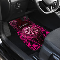 Personalised New Zealand Darts Car Mats Pink Dart Board Maori Pattern