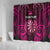 Personalised New Zealand Darts Shower Curtain Pink Dart Board Maori Pattern