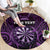 Personalised New Zealand Darts Round Carpet Purple Dart Board Maori Pattern