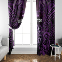 Personalised New Zealand Darts Window Curtain Purple Dart Board Maori Pattern LT05 - Polynesian Pride