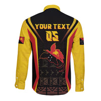 Custom Papua New Guinea Cricket Long Sleeve Button Shirt 2024 World Cup