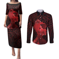 Aotearoa Mana Wahine Couples Matching Puletasi and Long Sleeve Button Shirt The Spiritual Power Of Women