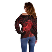 Aotearoa Mana Wahine Off Shoulder Sweater The Spiritual Power Of Women