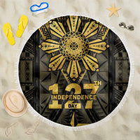 Philippines Independence Day Beach Blanket Filipinos Sun Star Tribal LT05 One Size 150cm Gold - Polynesian Pride