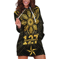 Personalised Philippines Independence Day Hoodie Dress Filipinos Sun Star Tribal