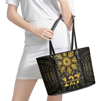 Philippines Independence Day Leather Tote Bag Filipinos Sun Star Tribal