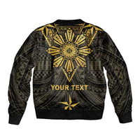Personalised Philippines Independence Day Sleeve Zip Bomber Jacket Filipinos Sun Star Tribal LT05 - Polynesian Pride