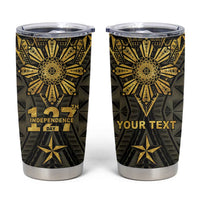 Personalised Philippines Independence Day Tumbler Cup Filipinos Sun Star Tribal LT05 Gold - Polynesian Pride