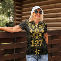 Personalised Philippines Independence Day Women Polo Shirt Filipinos Sun Star Tribal