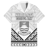 Personalised Kiribati Gospel Day Hawaiian Shirt Coat Of Arms Polynesian Pattern LT05 White - Polynesian Pride