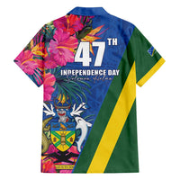 Solomon Islands Independence Day Family Matching Puletasi and Hawaiian Shirt Coat Of Arms With Tropical Flowers