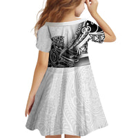 Solomon Islands Nguzunguzu Kid Short Sleeve Dress Polynesian Tribal Pattern