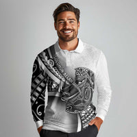 Solomon Islands Nguzunguzu Long Sleeve Polo Shirt Polynesian Tribal Pattern