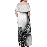 Solomon Islands Nguzunguzu Off Shoulder Maxi Dress Polynesian Tribal Pattern