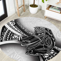 Solomon Islands Nguzunguzu Round Carpet Polynesian Tribal Pattern