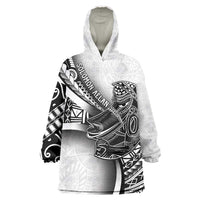 Solomon Islands Nguzunguzu Wearable Blanket Hoodie Polynesian Tribal Pattern