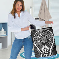 Philippines Batok Tribal Inspired Tattoo Black Laundry Basket LT05 - Polynesian Pride