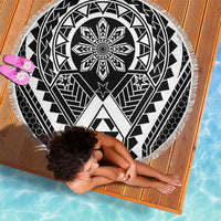 Philippines Batok Tribal Inspired Tattoo Black Beach Blanket LT05 - Polynesian Pride