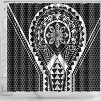 Philippines Batok Tribal Inspired Tattoo Black Shower Curtain LT05 - Polynesian Pride