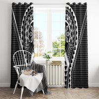Philippines Batok Tribal Inspired Tattoo Black Window Curtain LT05 - Polynesian Pride