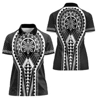 Philippines Batok Tribal Inspired Tattoo Black Women Polo Shirt LT05 - Polynesian Pride