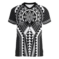 Philippines Batok Tribal Inspired Tattoo Black Women V-Neck T-Shirt LT05 Female Black - Polynesian Pride