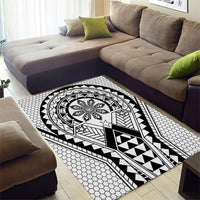 Philippines Batok Tribal Inspired Tattoo White Area Rug LT05 - Polynesian Pride