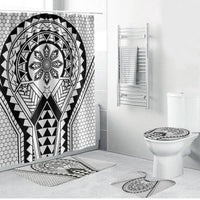 Philippines Batok Tribal Inspired Tattoo White Bathroom Set LT05 Bathroom Set (4 pcs) White - Polynesian Pride