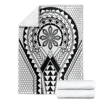 Philippines Batok Tribal Inspired Tattoo White Blanket LT05 - Polynesian Pride